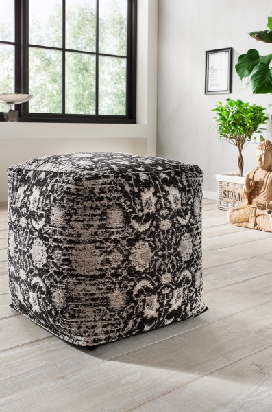 Vintage-Sitzhocker YOSH, grau/schwarz