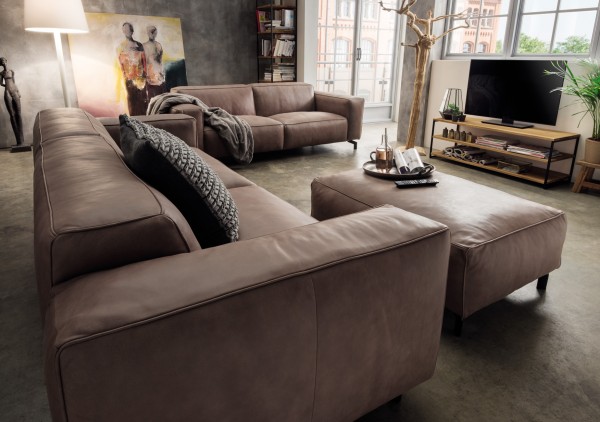 3-sitzer Manufaktur-Leder-Sofa PORTLAND