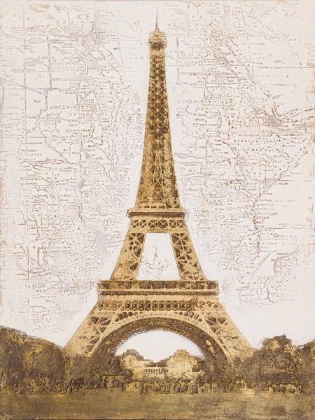 Wandbild EIFFELTURM, handgemalt, in Acrylfarben